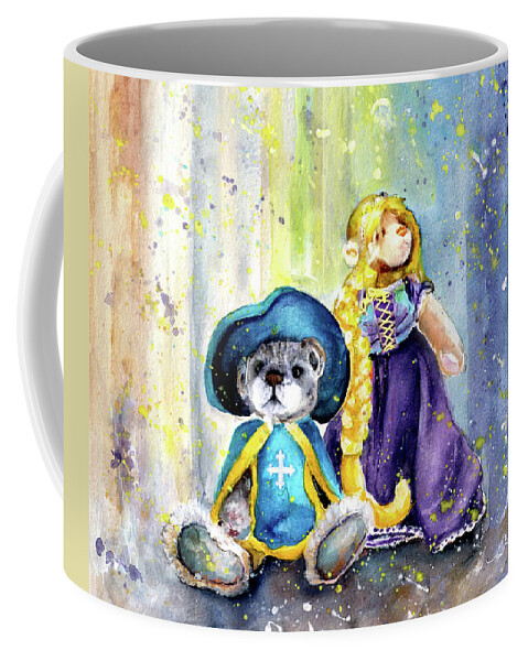 Teddy Coffee Mug featuring the painting Charlie Bears Faux Pas And Princess by Miki De Goodaboom