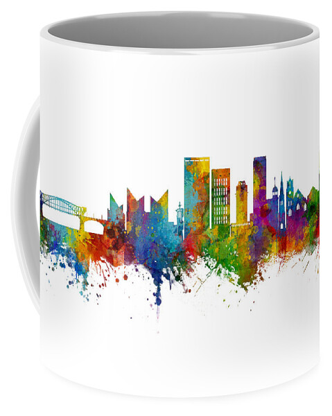 Chattanooga Coffee Mug featuring the digital art Chattanooga Tennessee Skyline by Michael Tompsett