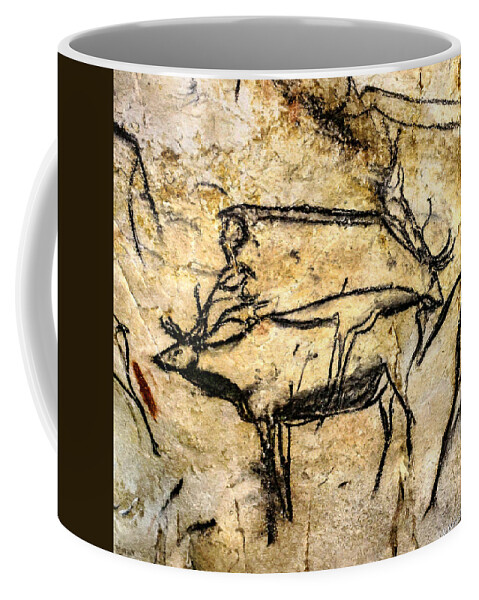 Chauvet Deer Coffee Mug featuring the digital art Chauvet Two Deer by Weston Westmoreland