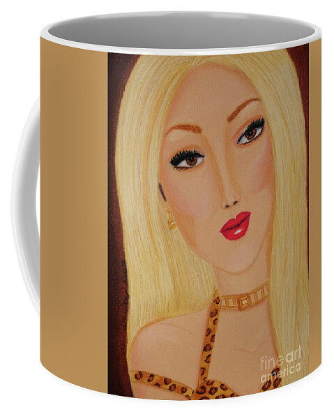 Fashion Coffee Mug featuring the drawing Chelsea Girl by Dorothy Lee