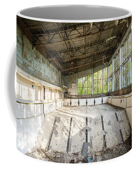 Abandoned Coffee Mug featuring the photograph Chernobyl Swimming Pool by Roman Robroek