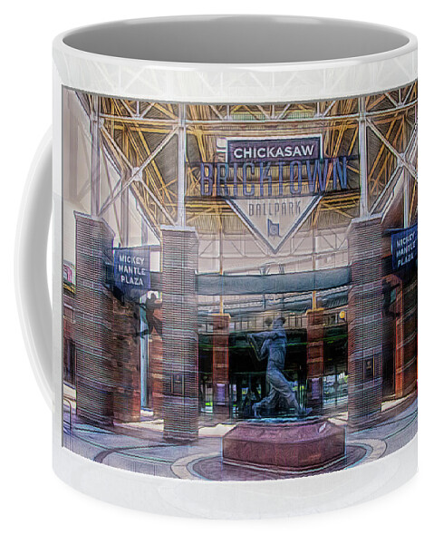 Dodgers Coffee Mug featuring the photograph Chickasaw Ballpark - Bricktown - O K C by Debra Martz