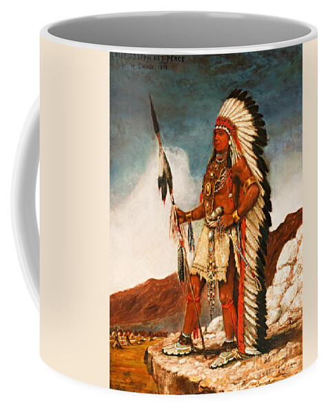 Chief Joseph Coffee Mug featuring the painting Chief Joseph Nez Perce 1879 by Peter Ogden