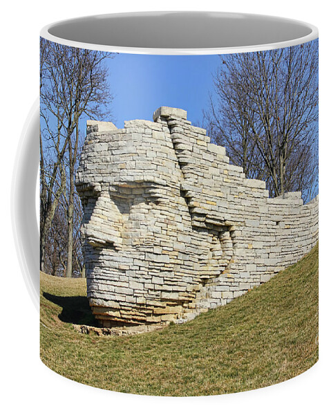 Chief Coffee Mug featuring the photograph Chief Leatherlips Monument 0918 by Jack Schultz