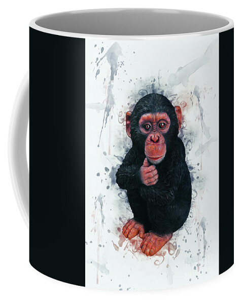 Chimpanzee Coffee Mug featuring the digital art Chimpanzee Art by Ian Mitchell