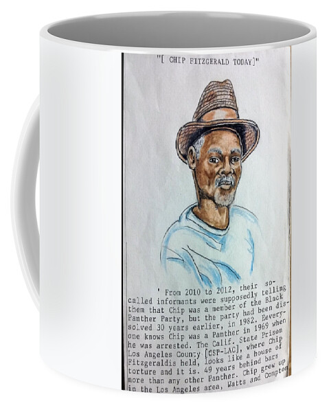Black Art Coffee Mug featuring the drawing Chip Fitzgerald Today by Joedee