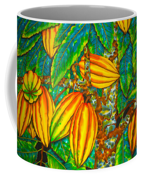 Cacao Pod Coffee Mug featuring the painting Chocolat St. Lucia by Daniel Jean-Baptiste