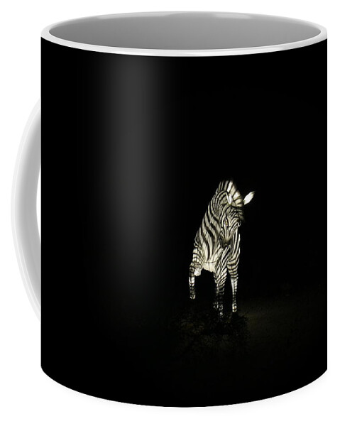 Zebra Coffee Mug featuring the photograph Christmas At The Living Desert Zoo - Zebra by Colleen Cornelius