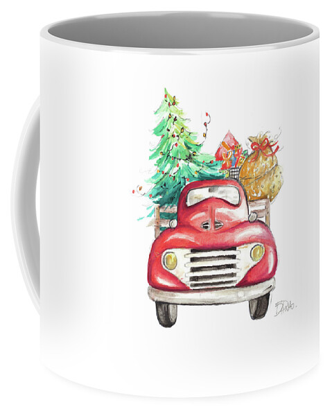Christmas Coffee Mug featuring the painting Christmas Tree Haul II by Patricia Pinto