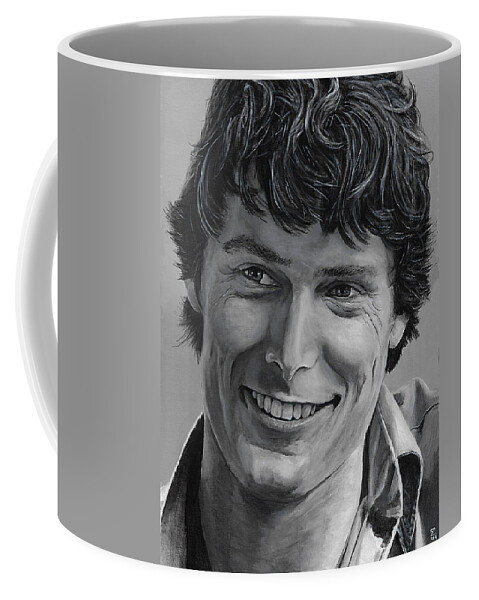Christopher Reeve Coffee Mug featuring the painting Christopher Reeve by Matthew Mezo