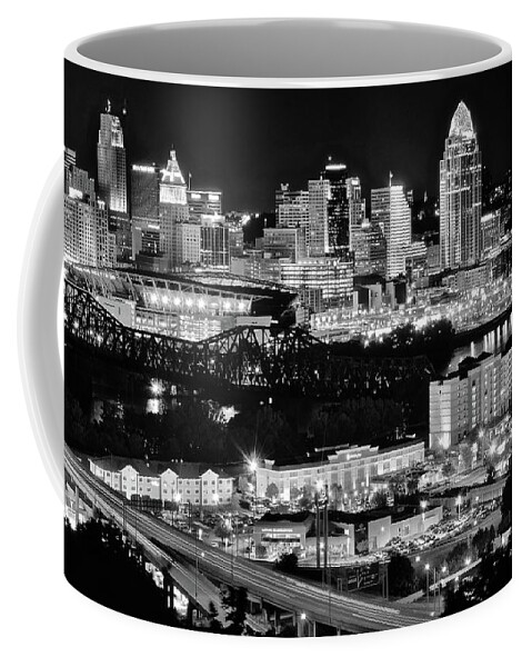 Cincinnati Coffee Mug featuring the photograph Cincinnati Covington and Ohio River by Frozen in Time Fine Art Photography