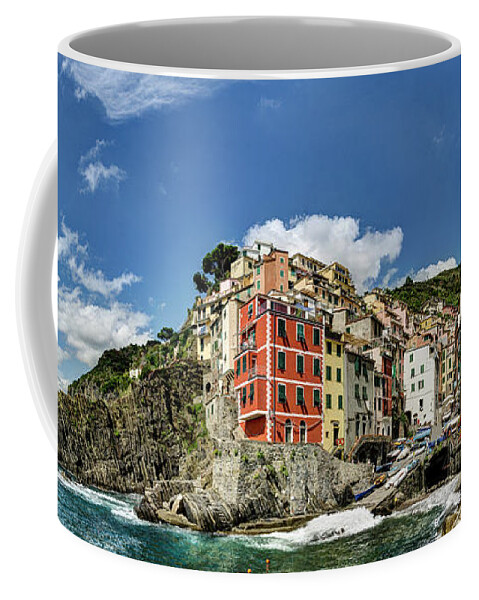 Riomaggiore Coffee Mug featuring the photograph Cinque Terre - View of Riomaggiore by Weston Westmoreland