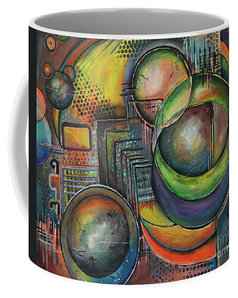 Original Painting Coffee Mug featuring the painting Circulation by Maria Karlosak