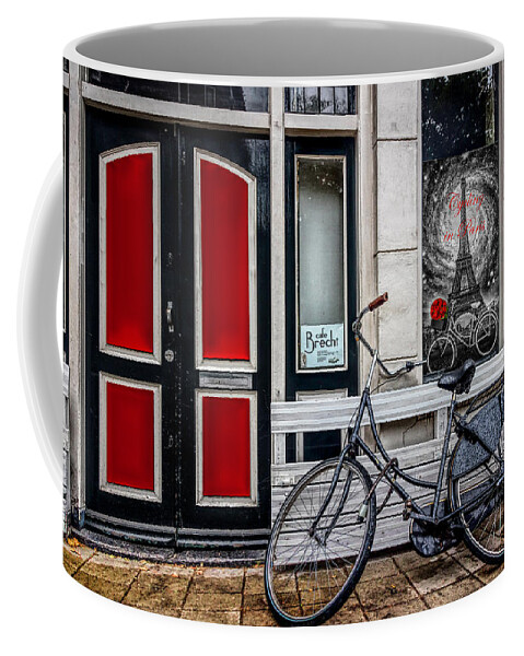 Hdr Coffee Mug featuring the photograph City Bike Downtown by Debra and Dave Vanderlaan
