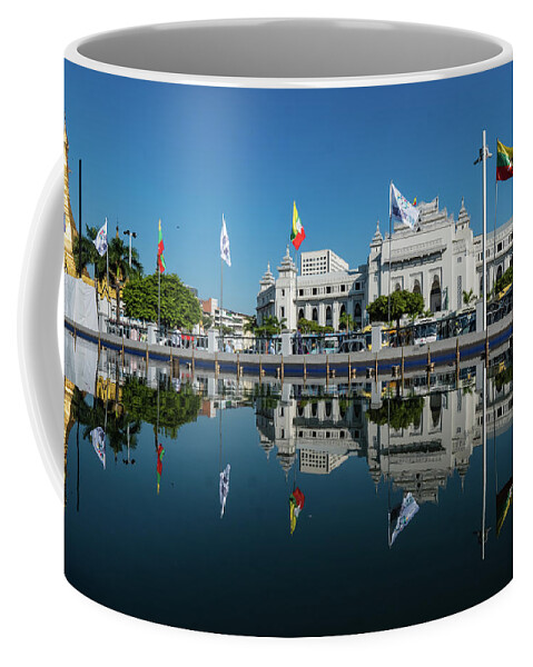 City Hall Coffee Mug featuring the photograph City Hall in Yangon, Myanmar by Ann Moore