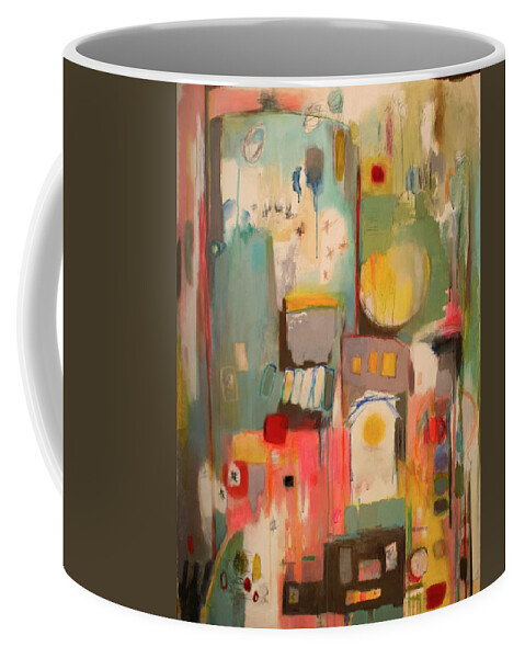 Abstract Painting Coffee Mug featuring the painting City by Night by Janet Zoya