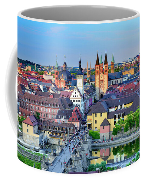 Estock Coffee Mug featuring the digital art City Of Wurzburg In Germany by Francesco Carovillano