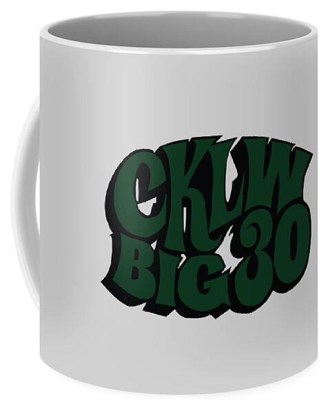 Cklw Radio Logo Logos Classic Rock Coffee Mug featuring the digital art CKLW Big 30 - Green by Thomas Leparskas