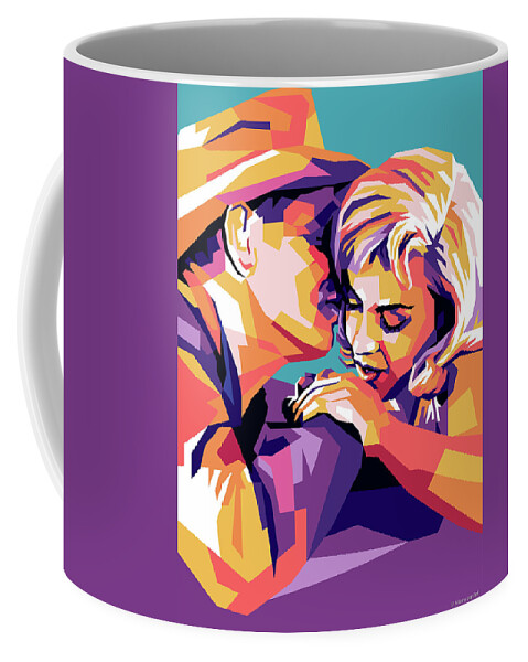 Clark Coffee Mug featuring the digital art Clark Gable and Marilyn Monroe by Stars on Art