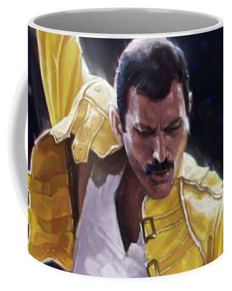 Freddie Mercury Coffee Mug featuring the digital art Classic Freddie by Andre Koekemoer