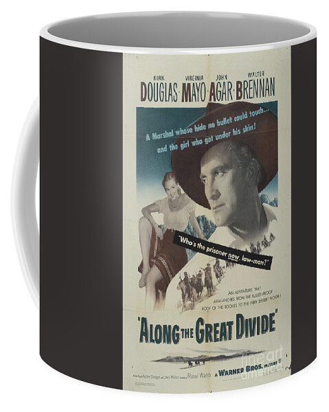 Along Coffee Mug featuring the painting Classic Movie Poster - Along the Great Divide by Esoterica Art Agency