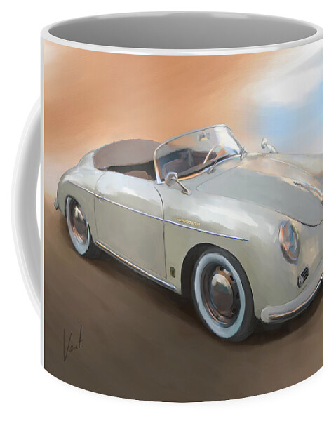 Classical Painting Coffee Mug featuring the painting Classic Porsche Speedster by Vart Studio