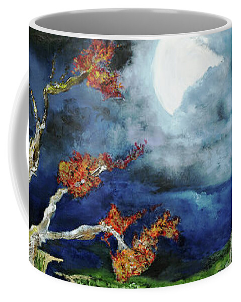 Waterfall Coffee Mug featuring the painting Cliff Dwellers by Anitra Boyt
