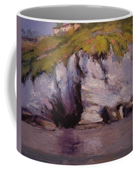 Seascape Coffee Mug featuring the painting Cliffs at Pismo Beach California by R W Goetting