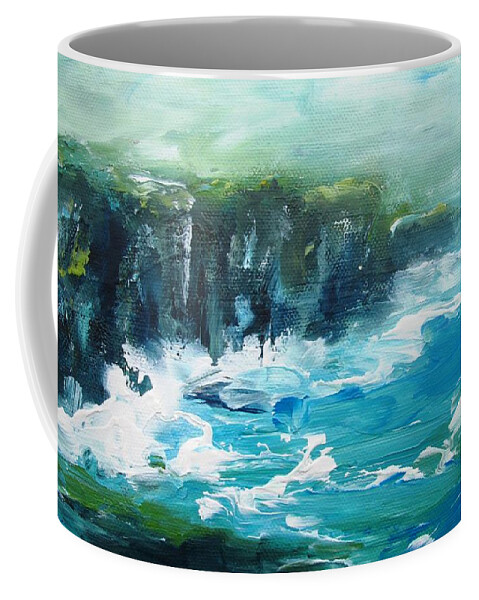 Moher Coffee Mug featuring the painting Painting Of Cliffs Of Moher Clare Ireland Www.pixi-art.com by Mary Cahalan Lee - aka PIXI