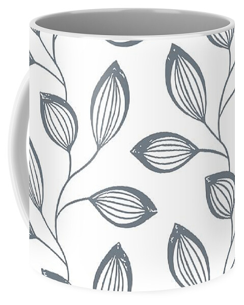 Leaves Coffee Mug featuring the digital art Climbing Leaves Repeat Pattern by Taiche Acrylic Art
