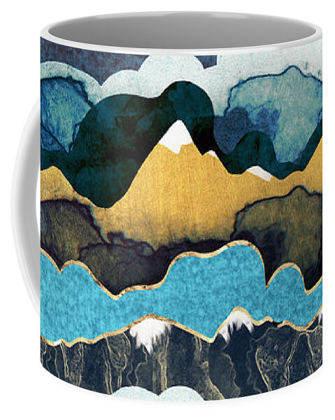 Cloud Coffee Mug featuring the digital art Cloud Peaks by Spacefrog Designs