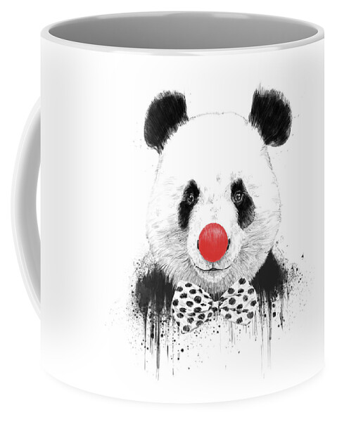Panda Coffee Mug featuring the mixed media Clown panda by Balazs Solti