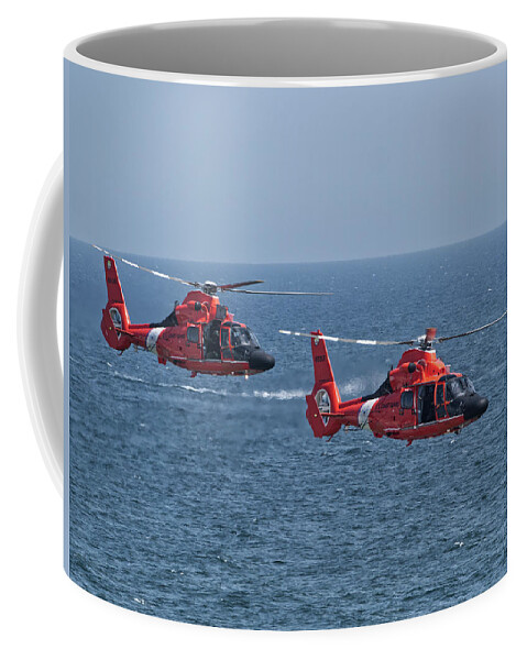 Seashore Coffee Mug featuring the photograph Coast Guard on Patrol NJ Shore by Paul Ross