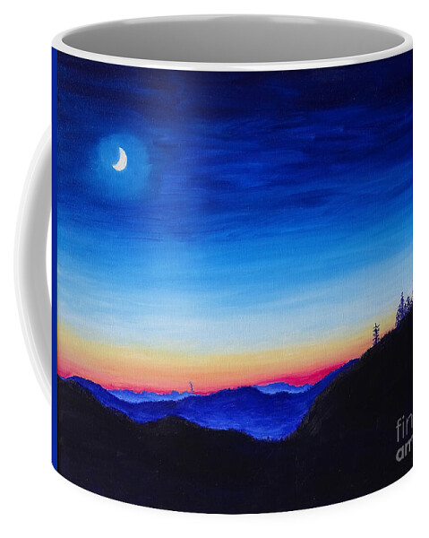 Oregon Coast Coffee Mug featuring the painting Coast Range view by Lisa Rose Musselwhite