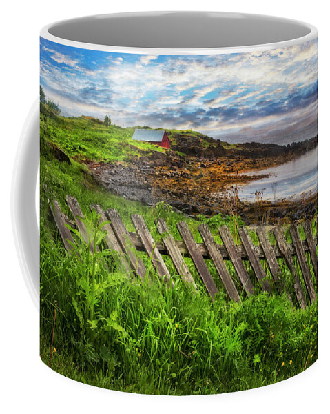 Barn Coffee Mug featuring the photograph Coastal Fences by Debra and Dave Vanderlaan