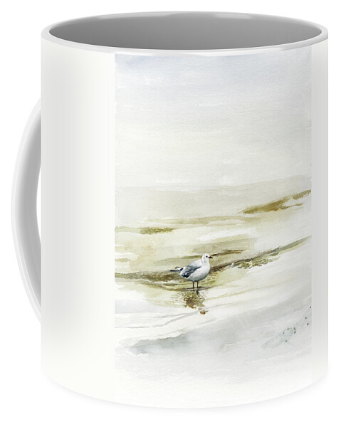 Coastal & Tropical+animals & Nature+birds Coffee Mug featuring the painting Coastal Gull I by Victoria Borges