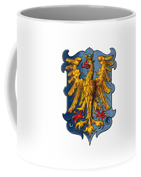 Friul Coffee Mug featuring the drawing Coat of Arms of the Duchy of Friuli by Helga Novelli