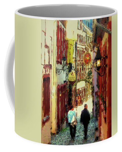 Cobblestones Coffee Mug featuring the painting Cobblestone Walk by Joel Smith