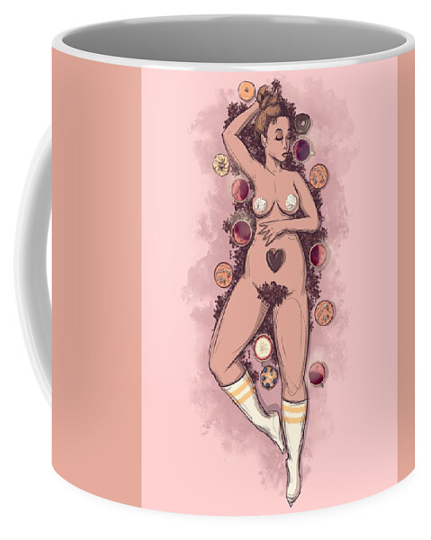 Coffee Coffee Mug featuring the drawing Coffee Queen by Ludwig Van Bacon