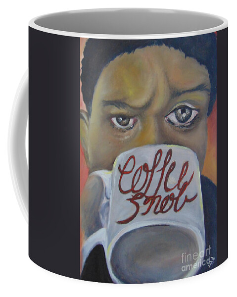 Coffee Cup Coffee Mug featuring the Coffee Snob by Saundra Johnson
