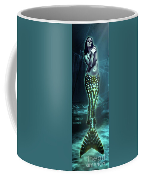 Dark Coffee Mug featuring the digital art Cold Depths by Recreating Creation