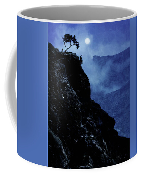 Solitude Coffee Mug featuring the digital art Cold Moon by Cambion Art