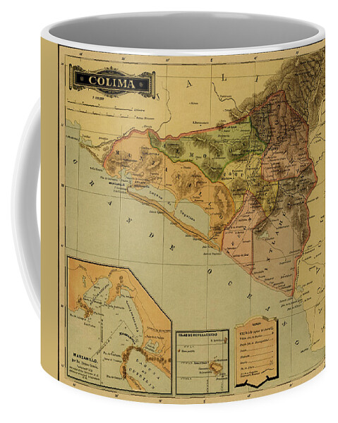 North America Coffee Mug featuring the painting Colima -1844 by Garcia Cubas