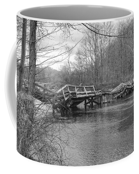 Waterloo Village Coffee Mug featuring the photograph Collapsed Bridge at Waterloo Village by Christopher Lotito