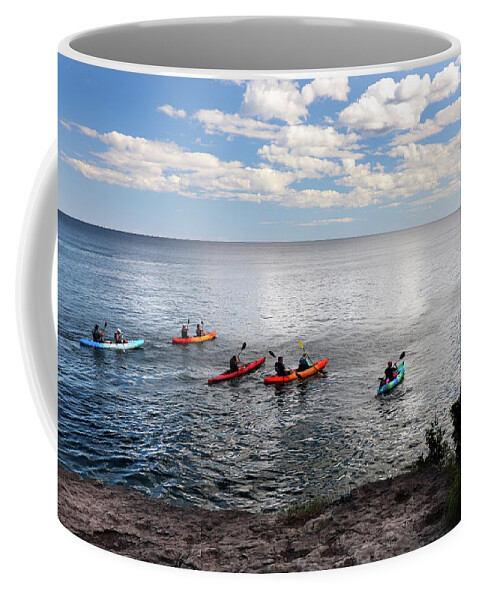 Beautiful Day Coffee Mug featuring the photograph Colorful Kayaks by David T Wilkinson