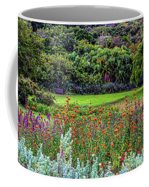 Cape Town Coffee Mug featuring the photograph Colorful Kirstenbosch Gardens by Douglas Wielfaert