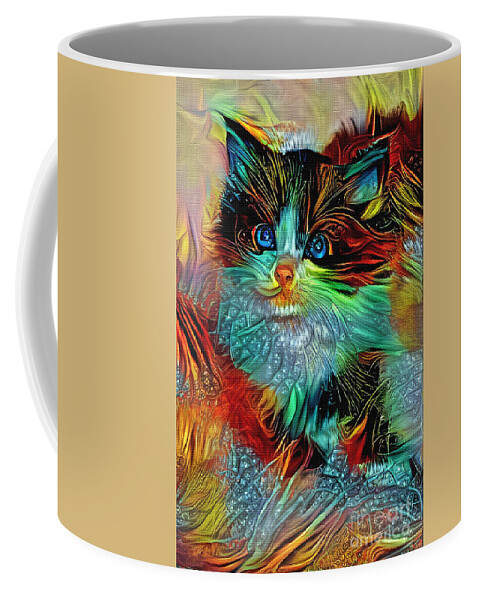 Kitten Coffee Mug featuring the digital art Colorful Kitten Art by Kaye Menner by Kaye Menner