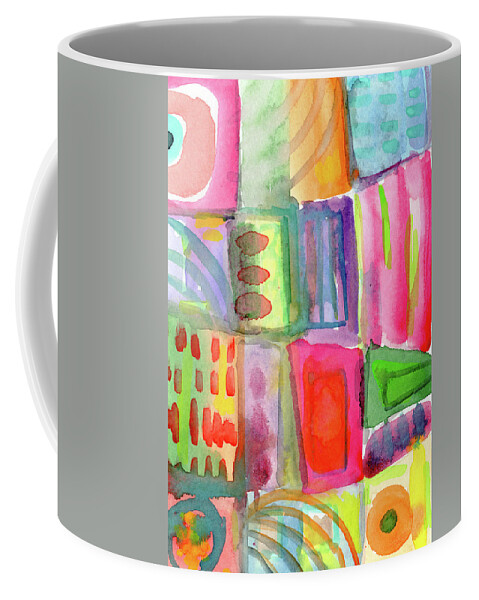Colorful Coffee Mug featuring the painting Colorful Patchwork 2- Art by Linda Woods by Linda Woods