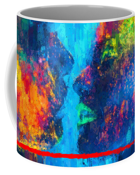 Art Coffee Mug featuring the painting COLORS OF LOVE - Gravity II by Vart