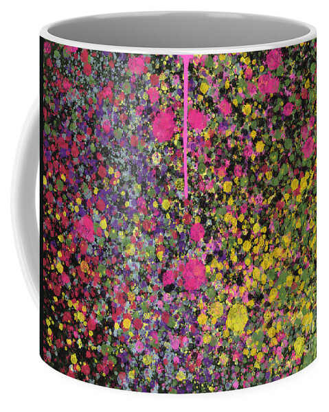 Graphic Design By Go Van Kampen Coffee Mug featuring the painting Colour Splatter by Go Van Kampen
